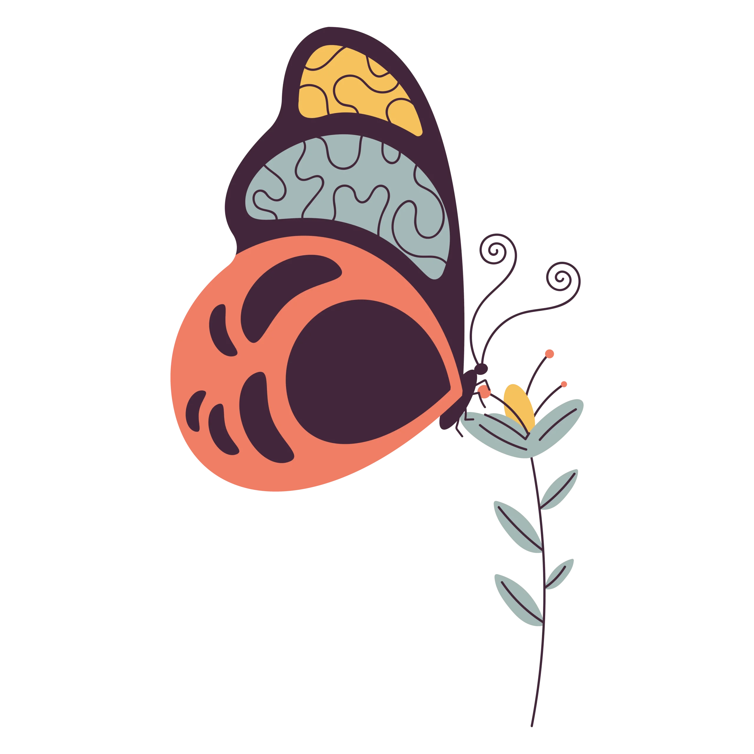 Colorful butterfly illustration representing personal change and healing